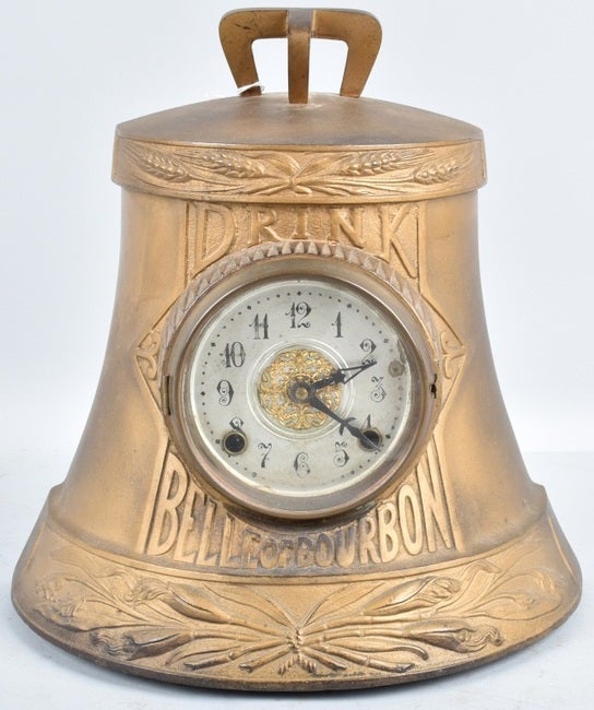 DRINK BELLE of BOURBON ADVERTISING CLOCK