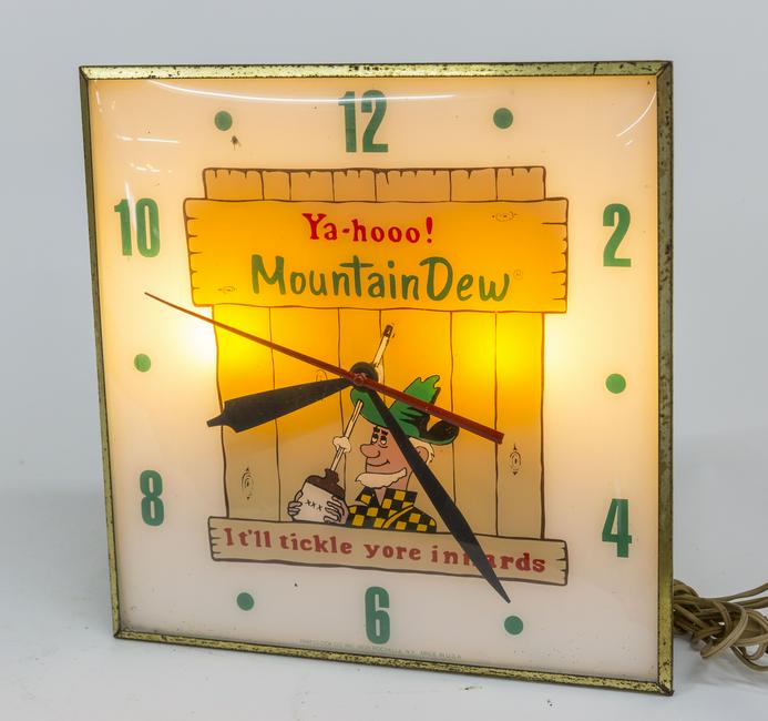 Lighted Mountain Dew Clock