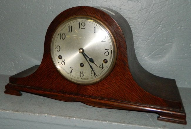 English oak Westminster Garrard clock.