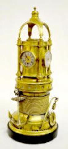 Brass 5 Dial Revolving Clock