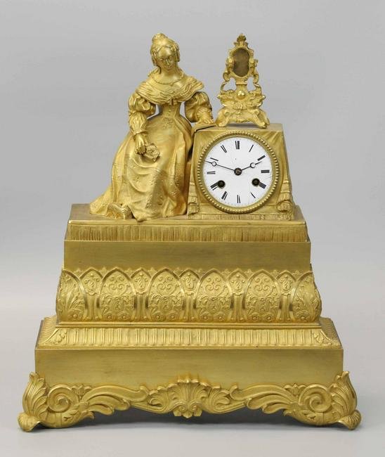 Dore Bronze mantle clock, 19th century