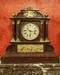 19th century Dore bronze and rough marble clock set