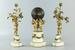 19th century Dore bronze and carrara marble clock set