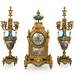 (3 Pc) Antique French Sevres Clock Set