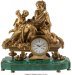 A Large French Gilt Bronze Clock on a Malachite