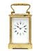 A late 19th century gilt brass corniche carriage clock