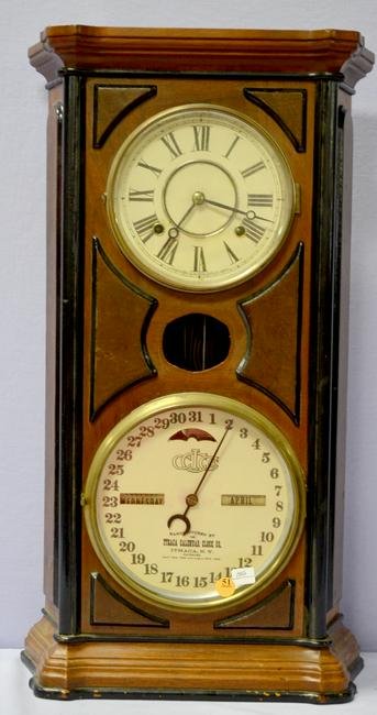 Antique Ithaca Double Dial Calendar Clock