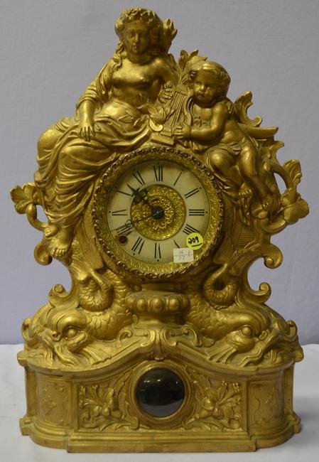 Antique Ingraham Iron Front Figural Clock