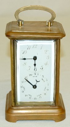 Calendar Carriage Clock, Double Dial