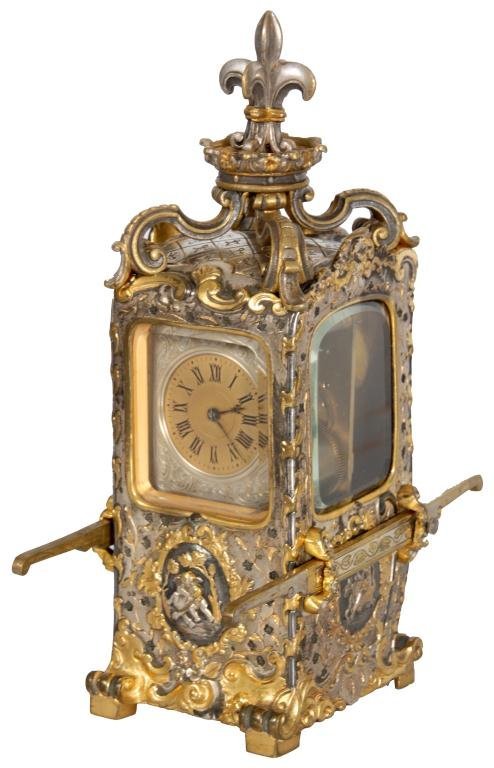 Bronze Sedan Chair Carriage Clock