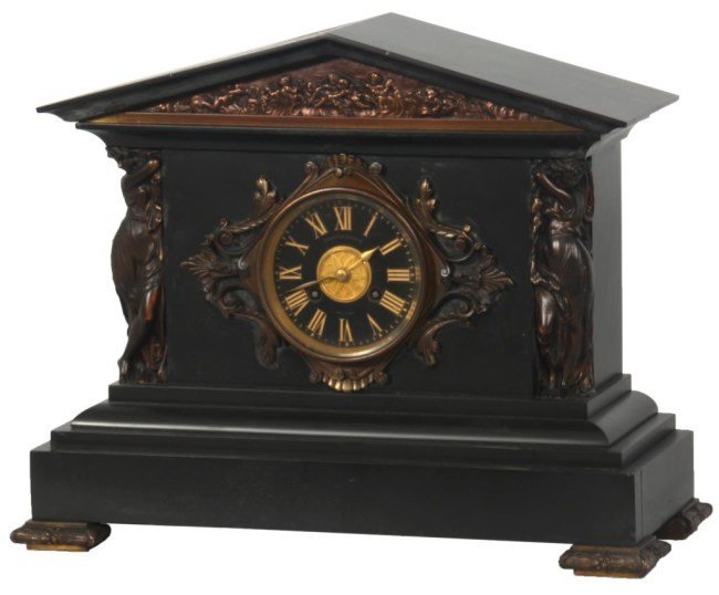 Marble & Bronze Mantle Clock