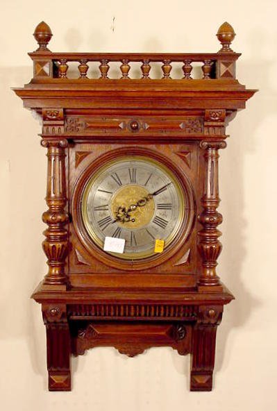 Ornate German Walnut Wall Regulator