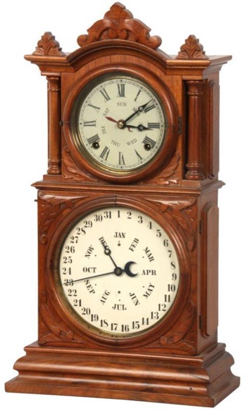 Ingraham Double Dial Calendar Shelf Clock