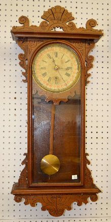 EN Welch “Eclipse” Walnut Calendar Clock