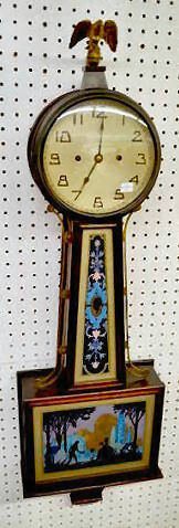 Antique Banjo Clock w/Courting Scene