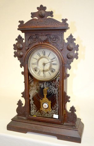 E.N. Welch “Pepita” Black Walnut Shelf Clock