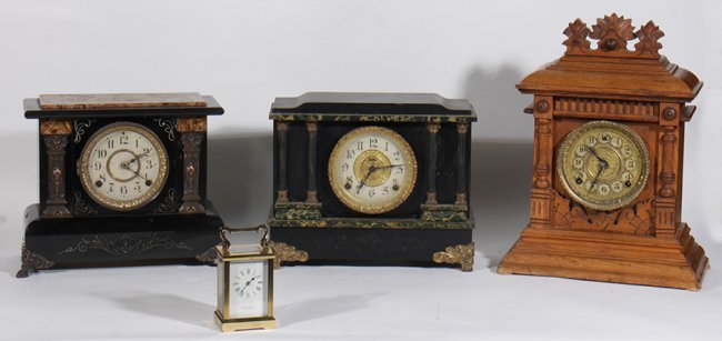 6 CLOCKS INGRAHAM GINGERBRED BLACK MANTLE 1890