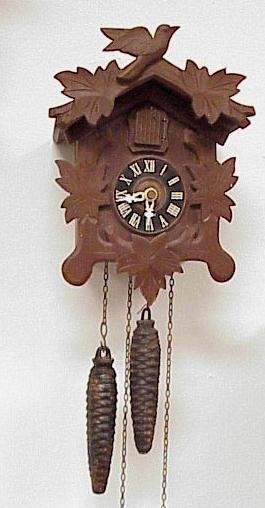Cuckoo Clock, Dual Weights, 8″ Tall, 6″ W