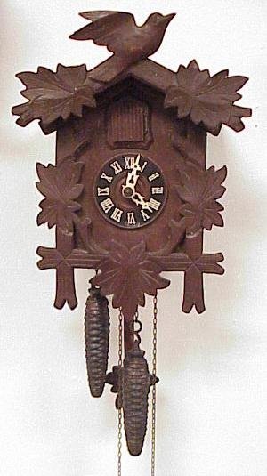 Cuckoo Clock, Dual Weights, 15″ Tall, 8″ W