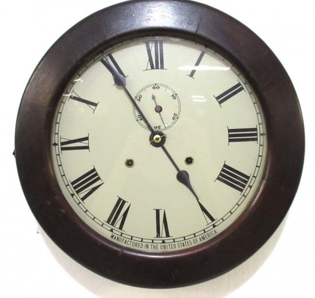 Round Wood Case Clock