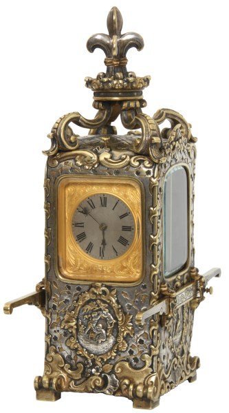 Bronze Sedan Chair Hour Repeater Carriage Clock