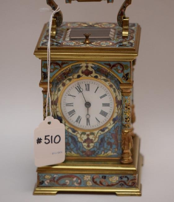 19th Century French Cloisonné Enamel Carriage Clock