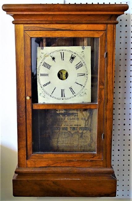 19TH C. WATERBURY MAHOGANY CASE OGEE SHELF CLOCK