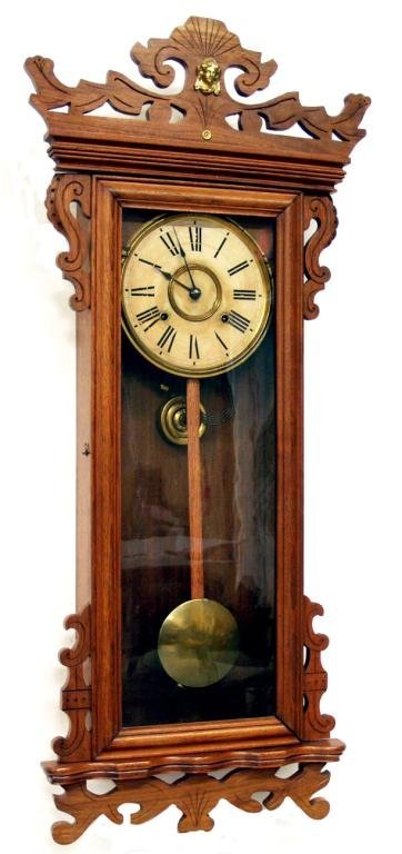 ANTIQUE AMERICAN ANSONIA “QUEEN MARY” WALL CLOCK