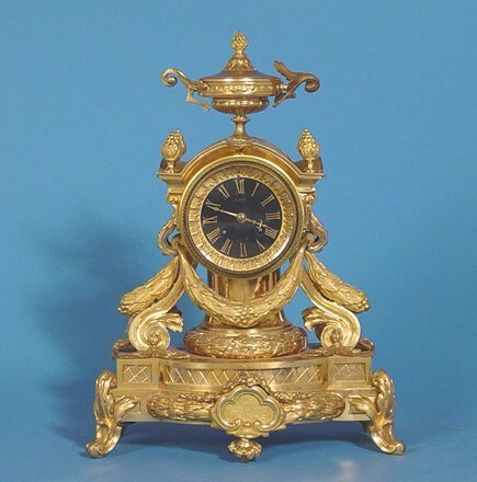 Ornate French Gilt Bronze Mantel Clock