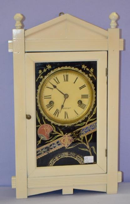 Antique Painted New Haven Shelf Clock