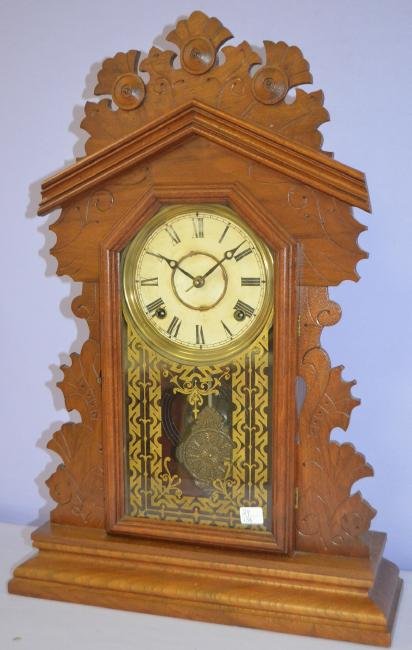 Antique Walnut E. Ingraham “Times” Kitchen Clock
