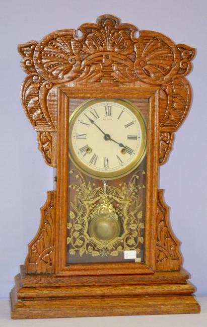 Antique Oak New Haven Kitchen Clock