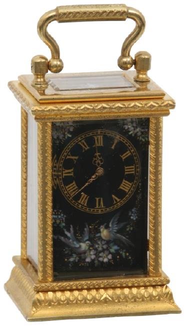 Miniature Enamel Dial Brass Carriage Clock