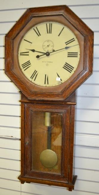 Oak Seth Thomas 1 Weight Octagon Top Wall Clock