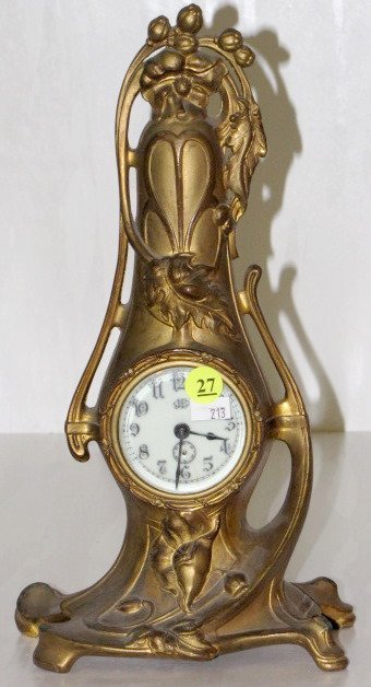 Jennings Bros. White Metal Novelty Clock