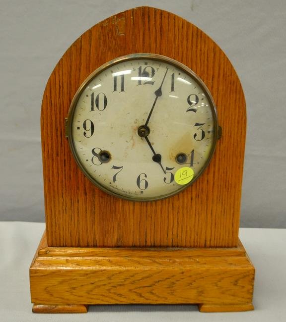 Antique Oak Waterbury Shelf Clock