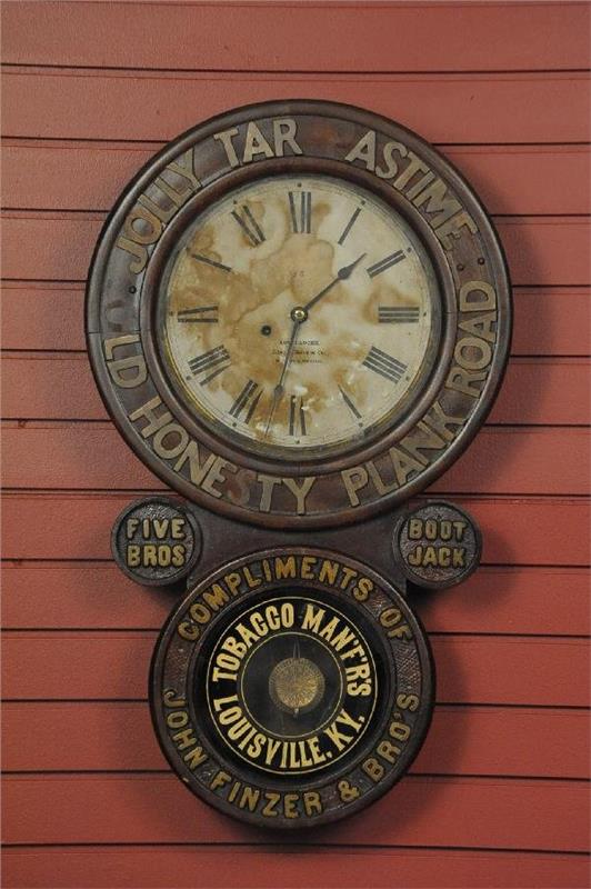 A SETH THOMAS BAIRD ADVTG CLOCK FOR FINZER TOBACCO