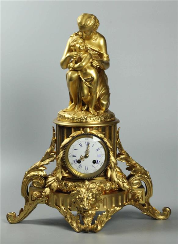 19th Century Dore Bronze Clock