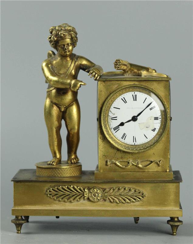 19th Century Dore Bronze Mantel Clock