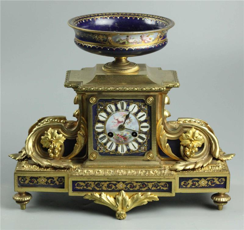 19th Century Dore Bronze Clock