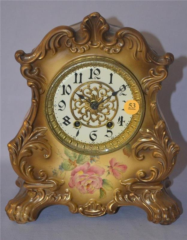 Antique Waterbury Porcelain Mantle Clock