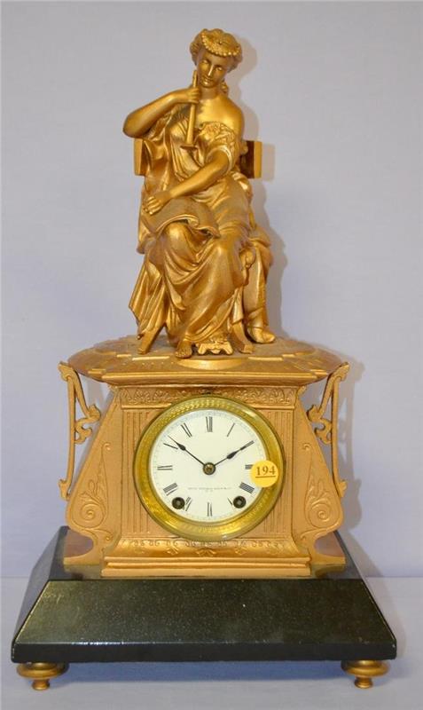 Antique Seth Thomas Iron mantle Statue Clock