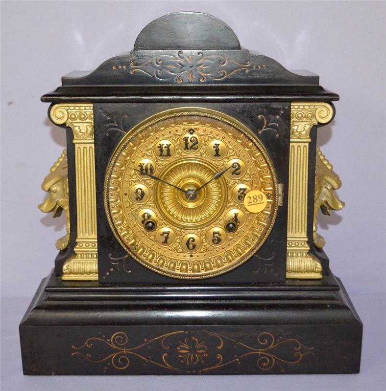 Antique Ansonia, London Extra Iron case Mantle Clock