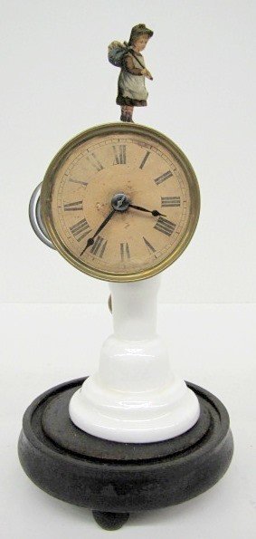 Terry Clock Co. Porcelain Post Clock w/Dome