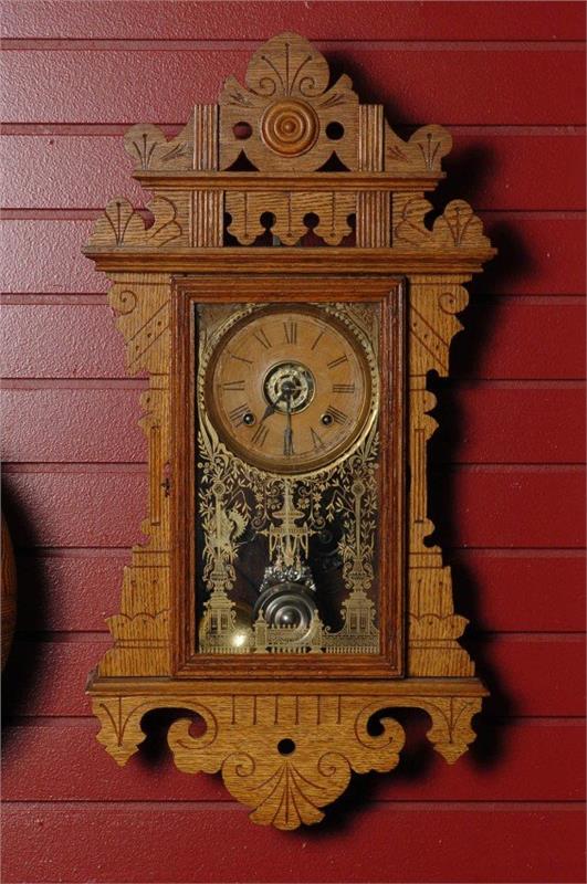 AN ANSONIA ‘ECLIPSE’ HANGING KITCHEN CLOCK