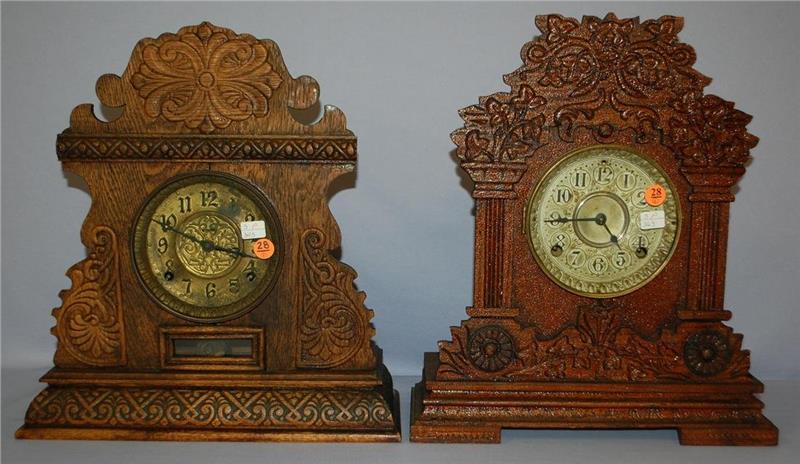 2 Antique Waterbury Cabinet Clocks