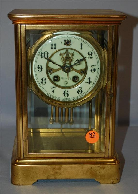 Antique Gilbert Crystal Regulator Clock