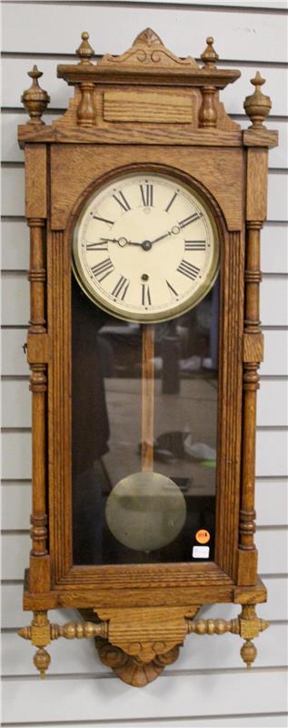 Antique Ansonia Queen Elizabeth Oak Wall Clock