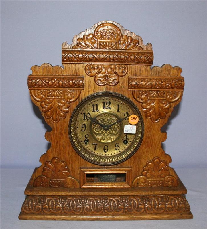 Antique Ingraham Oak Cabinet Clock