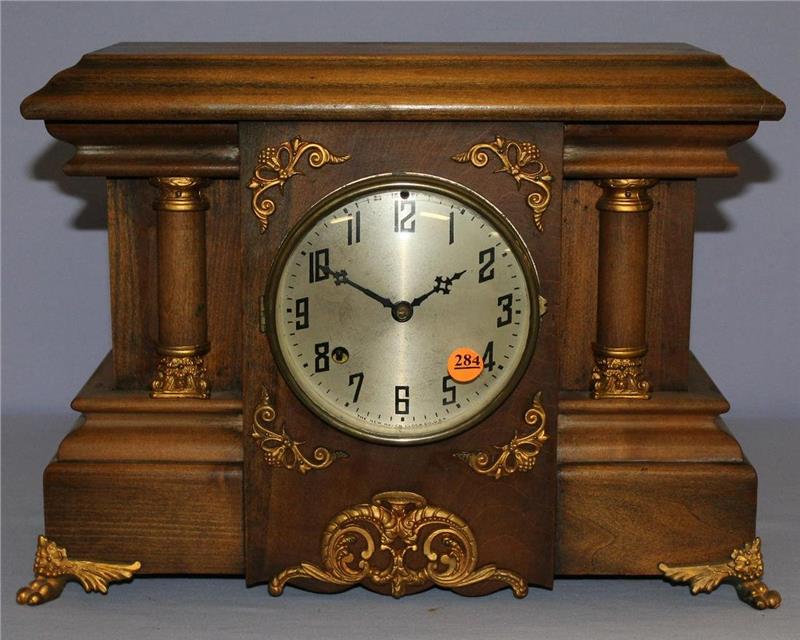 Antique Waterbury Oak Mantle Clock